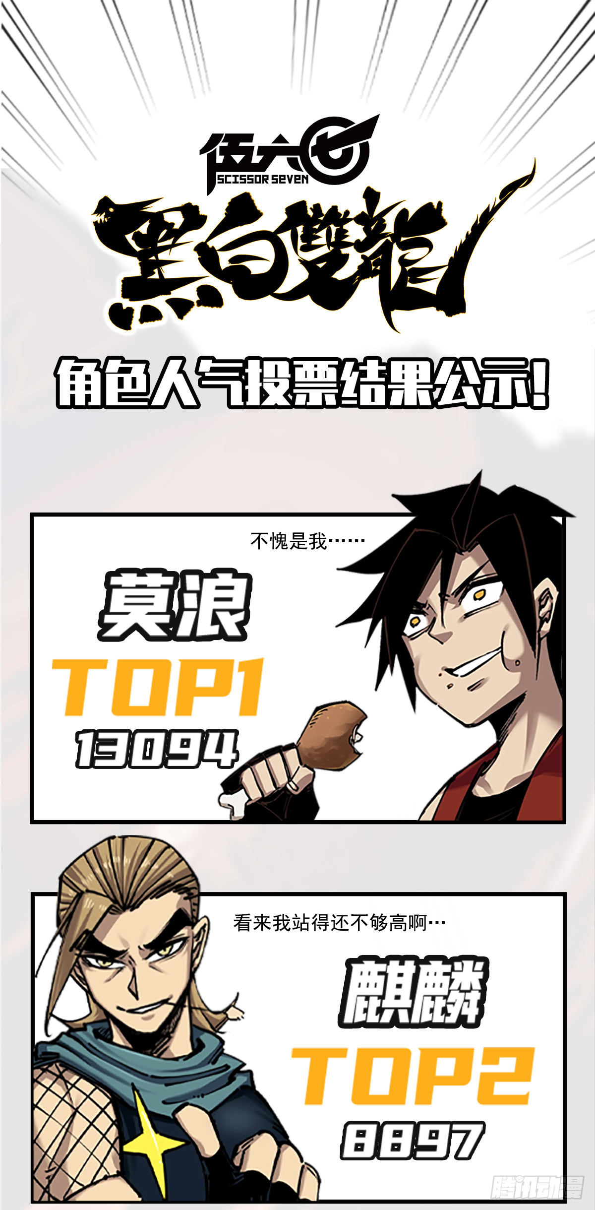 黑白双龙人气投票结果公布0