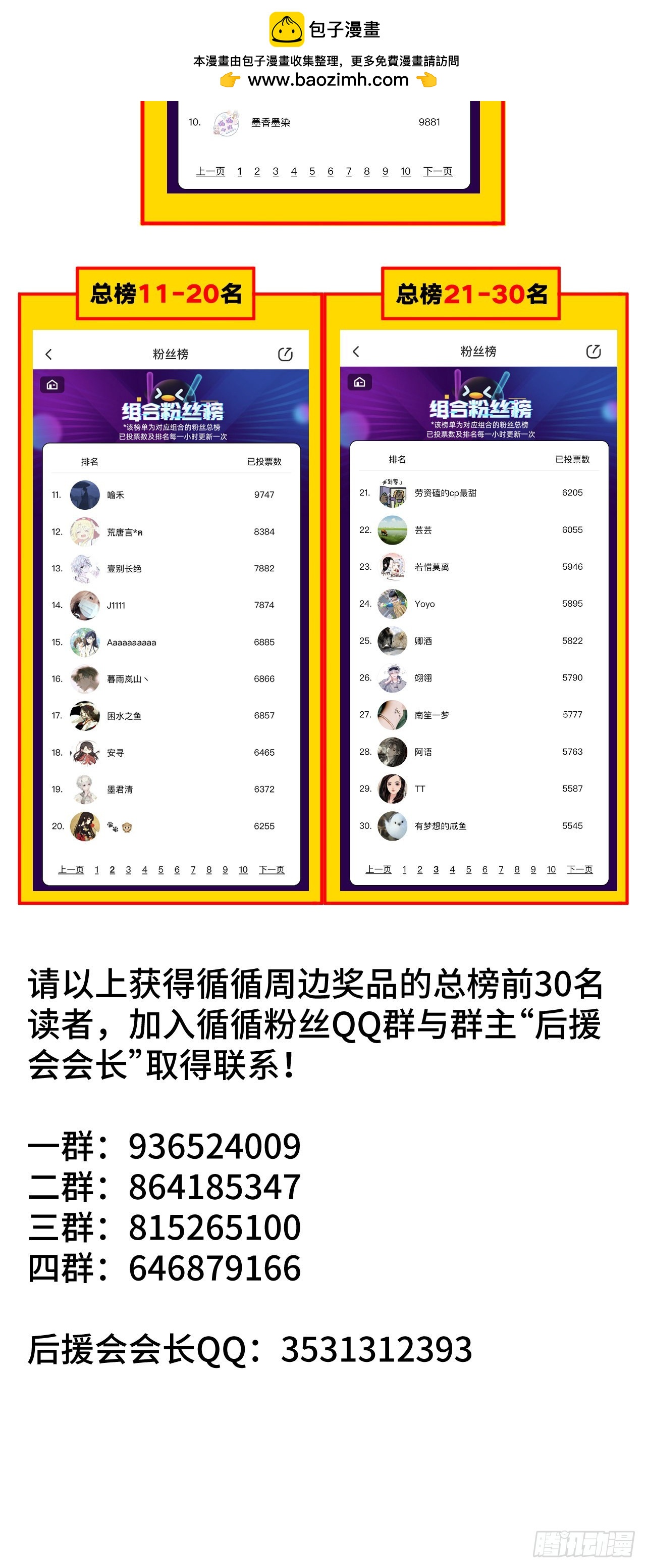 组合PK赛助力票总榜前30名单1